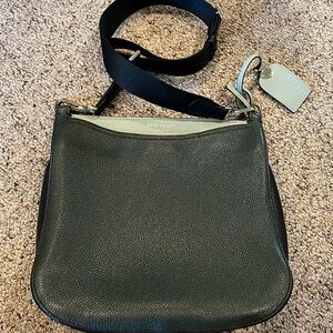 Two tone leather shoulder bag